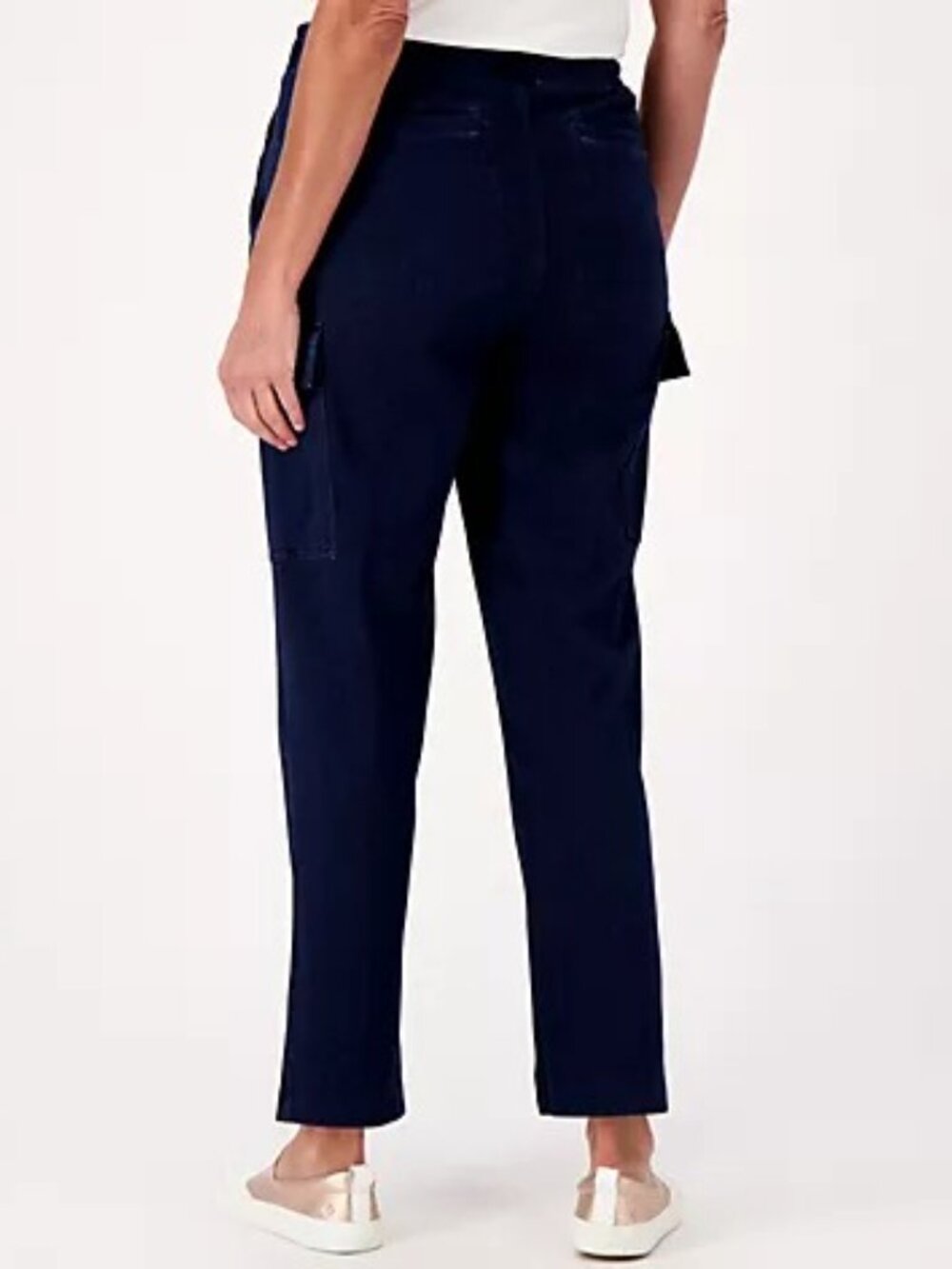 2/$30 Lands' End Sport Knit Straight Leg Pullon Cargo Pant Blue Large #A2176 - Picture 5 of 10